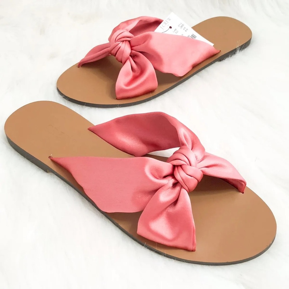 J. Crew Pink Satin Knotted Sandals